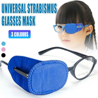 Universal Eye Patch Mask for Strabismus and Amblyopia Glasses Cover Training Aid - Black
