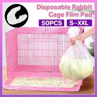 50Pcs Rabbit Cage Liners Disposable Plastic Mat Films Hamster Cage Cleaning Pad - S-50PCS