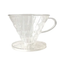 Household Hand Drip Coffee Filter Cup Reusable Plastic Cone Shaped HeatResistant - Transparent