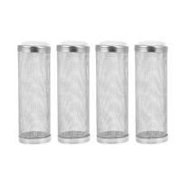 4x Stainless Steel Shrimp Filter Guard Aquarium Intake Protector Fish Safe Mesh - White-4PCS (12mm)
