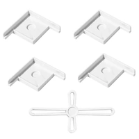 5pcs Plastic Fish Tank Base Bracket Corner Guard Stand Holder for Aquarium Tanks - White-L