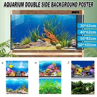Aquarium Background Fish Tank Wallpaper Double Sided Decoration Sticker Paper - H-50cmx102cm