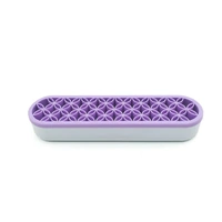Silicone Makeup Organizer Cosmetic Storage Box Lipstick Brush Holder Desktop Box - Light Purple