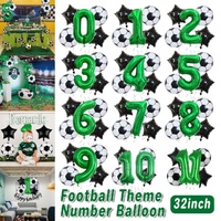 32 Inch Green Soccer Balloons 5 Pieces Set World Cup Birthday Party Decoration - 1