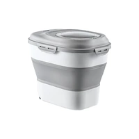 Large Capacity Pet Food Storage Box Foldable Design with Seal Lid - Grey