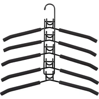 Space saving Multi layer Folding Hanger Hook Closet Organizer Clothes Rack - Black