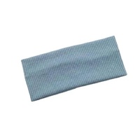 Women Headband Solid Wide Turban Knitted Cotton Hairband Girls Elastic Hair Band - Cyan