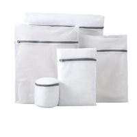 5pcs Zipper Mesh Laundry Bags Set Clothes Washing Organiser for Delicates - Grey
