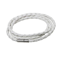 1Pc New Fashion Men Women Three Laps Pu Leather Bracelet Wristband Bangle Punk - White
