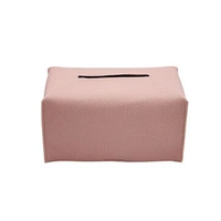 Large Size Tissue Box Dispenser Paper Holder Napkin Case Pu Leather Cover - Pink