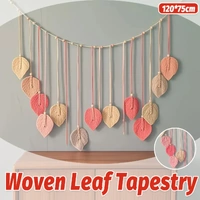 Bohemian Wall Hanging Cotton Cord Wood Bead Tassel Wall Tapestry Photo Decor