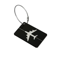 Luggage Tag Aluminum Travel Baggage Suitcase Identity Address Name Label Cards - Black