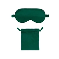Pure Soft Silk EyeShade Blindfold Sleep Eye Mask Cover Light Shade Travel Relax - Dark Green