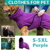 Dog Puppy HoodiesJacket Solid Coat Pet Winter Soft Warm Clothes S-5XL Purple - XL