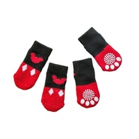 Dog Socks Non-Slip Grip Slip Anti-Slip - Puppy Cat Pet Shoes Slippers S Size - Red Mickey