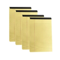 4PCS Tearable Lined Notepad Simple Design Colourful Memo Pad Notebook - Yellow
