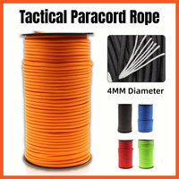 100m Paracord Outdoor Camping Binding Braided Rope Survival Gear Hiking Rope - Brown