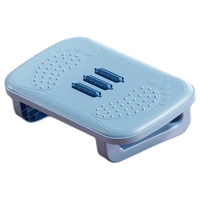 Ergonomic Office Footrest Adjustable Under Desk Stool Anti Fatigue Foot Support - Blue