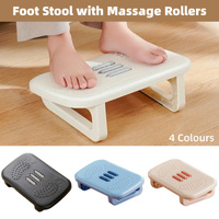 Ergonomic Office Footrest Adjustable Under Desk Stool Anti Fatigue Foot Support - White