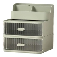 Drawer Storage Box Stationery Cosmetic Organizer Multi Purpose Desktop Holder - Green