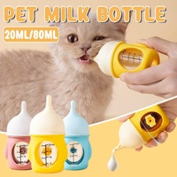 Silicone Pet Milk Feeding Bottle with Scale for Small Puppies and Kittens 20ml 80ml - 20ml-Blue