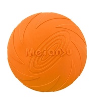 Frisbee Toy for Dogs Outdoor Fetch Training Soft Rubber Pet Flying Disc 18cm - Orange