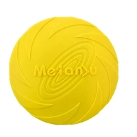 Frisbee Toy for Dogs Outdoor Fetch Training Soft Rubber Pet Flying Disc 18cm - Yellow