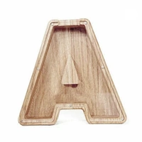Wooden Piggy Bank Funny Letter or Guitar Coin Saving Money Box A–Z Gift Idea - A
