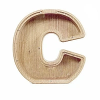 Wooden Piggy Bank Funny Letter or Guitar Coin Saving Money Box A–Z Gift Idea - C