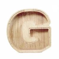 Wooden Piggy Bank Funny Letter or Guitar Coin Saving Money Box A–Z Gift Idea - G