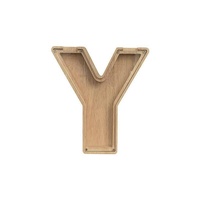 Wooden Piggy Bank Funny Letter or Guitar Coin Saving Money Box A–Z Gift Idea - Y