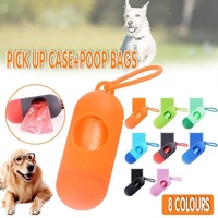 Portable Dog Waste Bag Dispenser with Refill Rolls for Pet Walking Cleanup - Pink