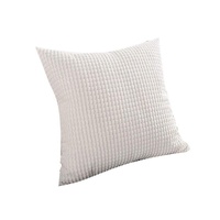 45X45 Plain Solid Colour Cushion Cover Decorative Pillow Case Home Multicoloured - White