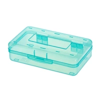 Large Capacity Transparent Plastic Pencil Case Multifunctional Student Art Box - Light Green