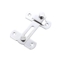 2 Sets 90 Degree Sliding Door Latch Lock Catch Kit for Home Use - Flat-Silver-L