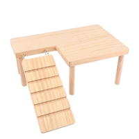 Hamster Wood Stand Platform with Ladder Small Animal Toy Hamster Rat Accessories - L-shape