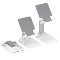 Foldable Adjustable Universal Desk Stand Holder For Mobile Phone Tablet Portable - White