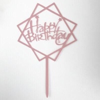Happy Birthday Acrylic Cake Topper Cake Decoration Golden Silver Party - R20