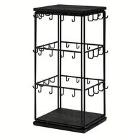 Iron Desktop Earrings Display Organizer Jewellery Stand Holder for Home Storage - Black
