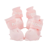 4pcs Cartoon Pet Rain Boots Waterproof Non-Slip Wear-Resistant Shoes for Dogs - Pink - L