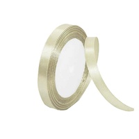 10mm Width Satin Hair Ribbon Wedding Party Decoration Gift Banquet 5m - Cream Colored