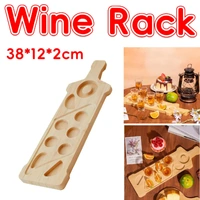 Bamboo Wine Glass and Condiment Rack Anti Slip Stable With Divided Compartments