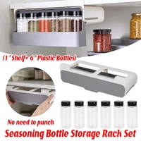 Wall Mounted Spice Container Rack Adjustable Seasoning Storage Box Set Use