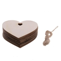 Wooden Christmas Hanging Ornament for Tree DIY Craft Decoration 10pcs - Heart