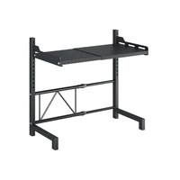 2/3Tier Microwave Oven Stand Rack Shelf Condiment Kitchen Holder Cabinet Storage - Black 2-Layer