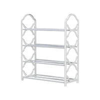 Four Layer Shoe Rack Storage Organizer Multi Tier Shoe Shelf for Entryway Closet - White