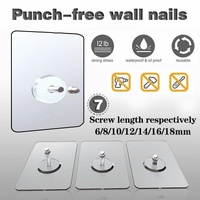 10X Punch-Free Adhesive Wall Hanging Hooks - 16mm