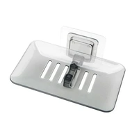 Bathroom Waterfall Tray Holder Soaps Plate Suction Case Containers Dish Storage - Black