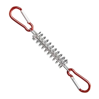 1-15PCS Outdoor Camping Tent Spring Wind Rope Buckle Fix Hook Buckles Silver Red - 10pair