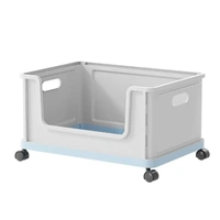 Under Desk Book Storage Box with Wheels Movable Classroom Student Organiser Rack - Blue
